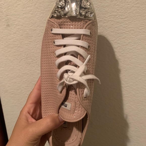 Miu Miu preowned sneakers. Nude color. Size 39. - Picture 9 of 12